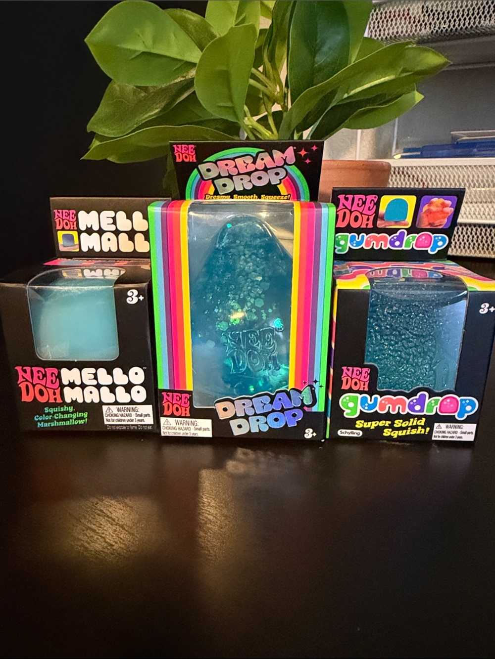 THREE 3 set of NeeDoh Blue Dream Drop, Mello Mallo & Gumdrop Authentic